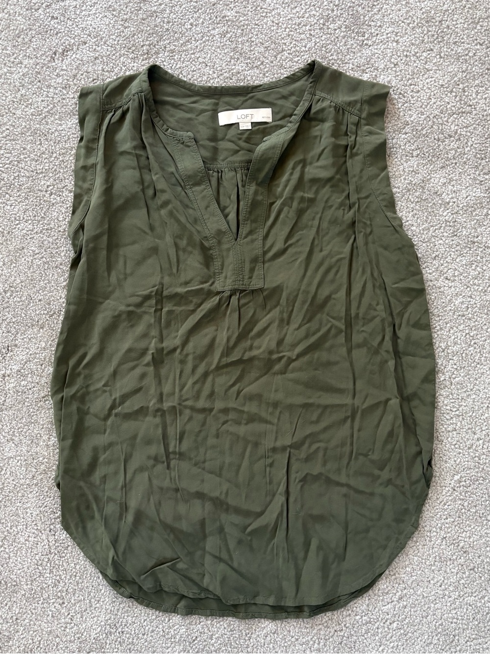 Olive green sleeveless blouse